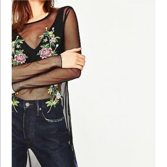 🆕 Zara embroidered tule overlay - Picture 10 of 10